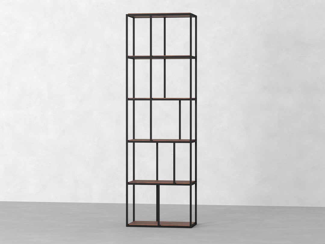 Bookshelf, solid mango wood and steel