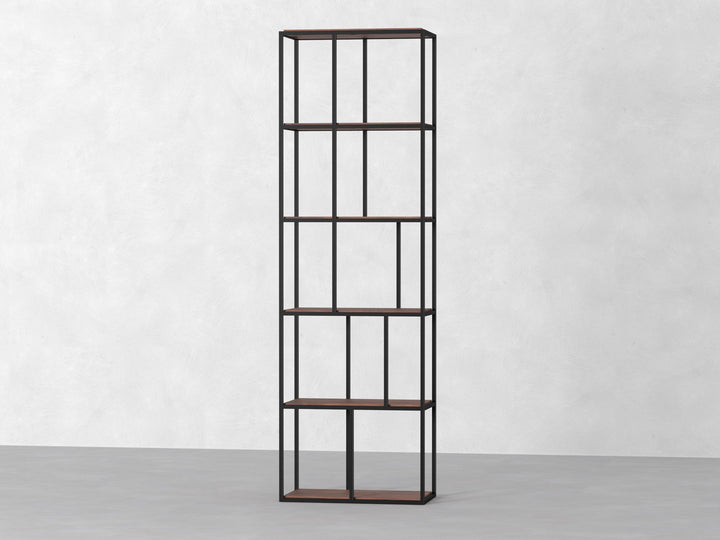 Bookshelf, solid mango wood and steel