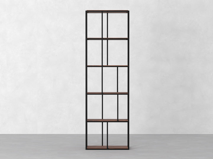 Bookshelf, solid mango wood and steel