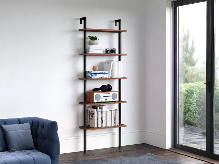 Bookshelf, solid sheesham wood and steel