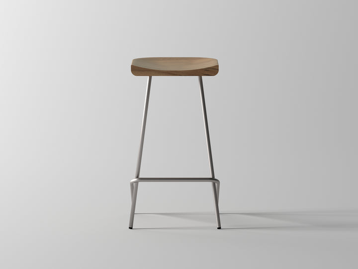 Bar Stool made of solid acacia wood and carbon steel