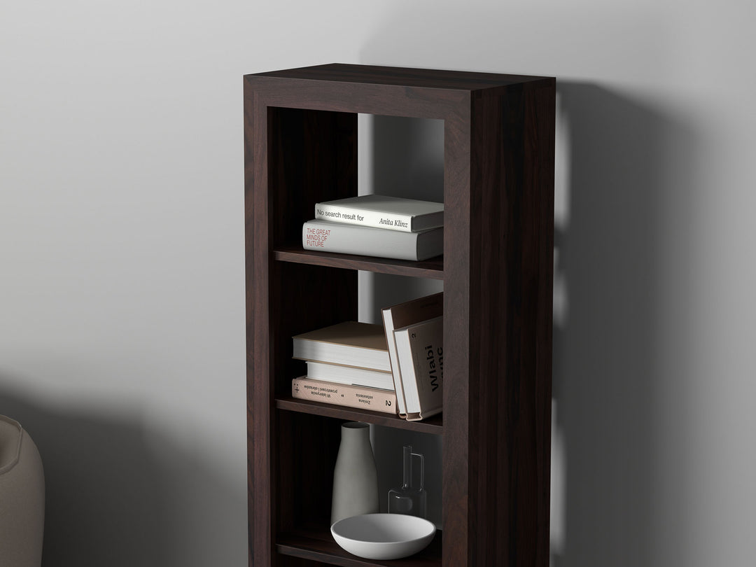 Bookshelf, solid sheesham wood and steel