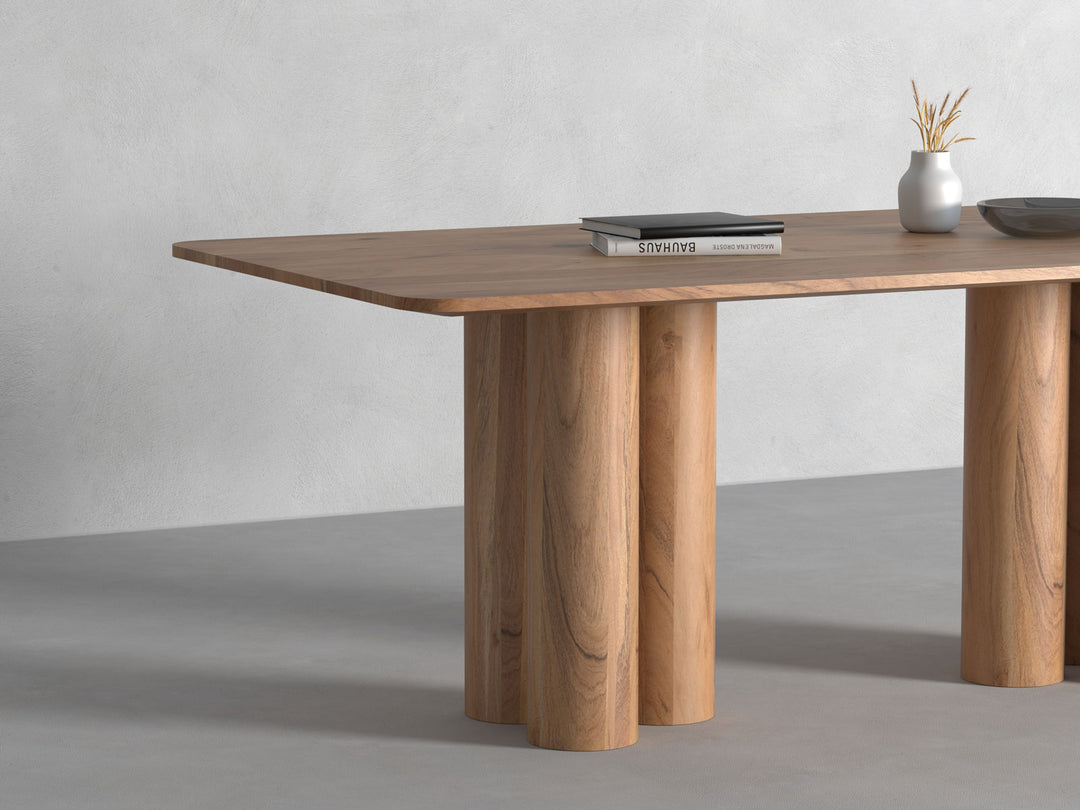 6-8 Seater dining table, solid acacia wood