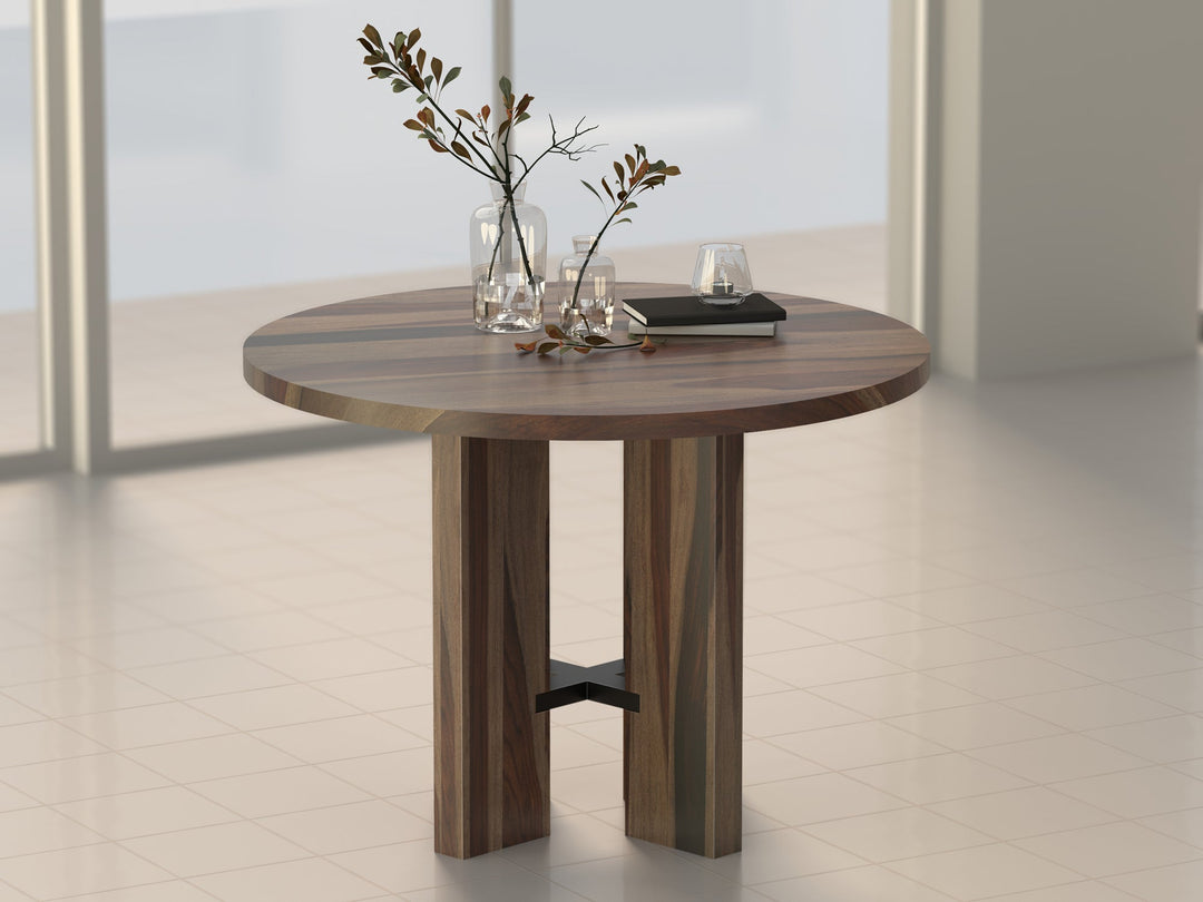 2-4 Seater dining table made of solid sheesham wood and carbon steel - INMARWAR