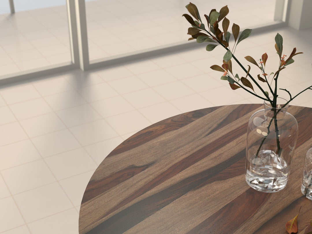 2-4 Seater dining table made of solid sheesham wood and carbon steel - INMARWAR
