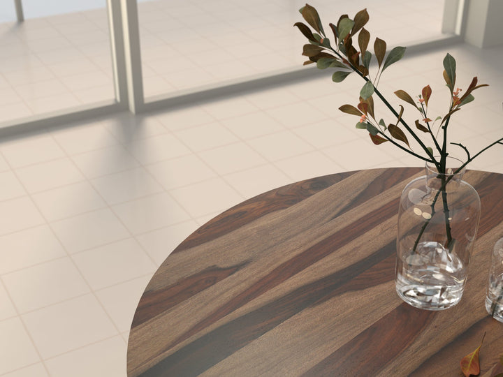 2-4 Seater dining table made of solid sheesham wood and carbon steel - INMARWAR