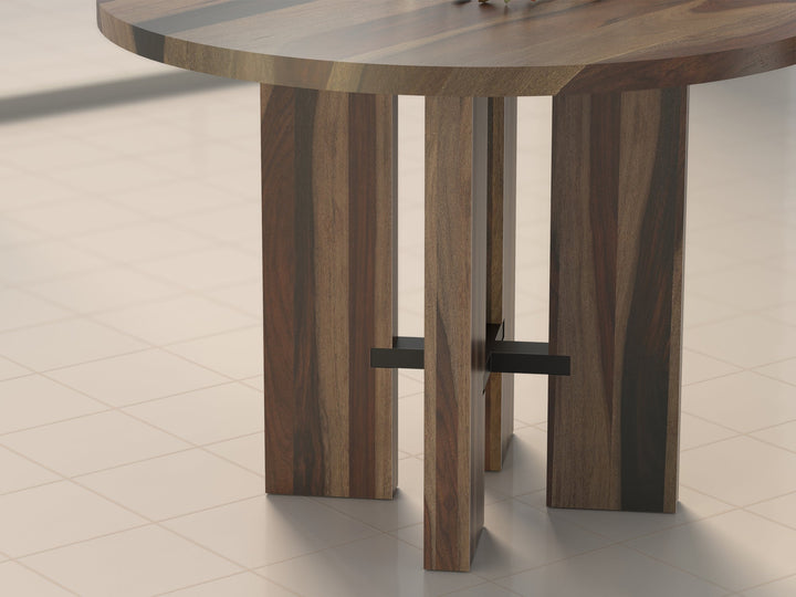 2-4 Seater dining table made of solid sheesham wood and carbon steel - INMARWAR