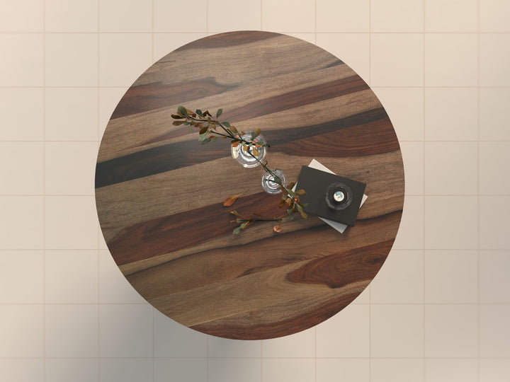 2-4 Seater dining table made of solid sheesham wood and carbon steel - INMARWAR