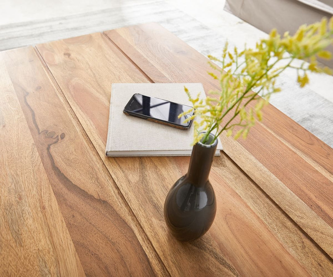 Coffee table made of solid acacia wood and carbon steel - INMARWAR