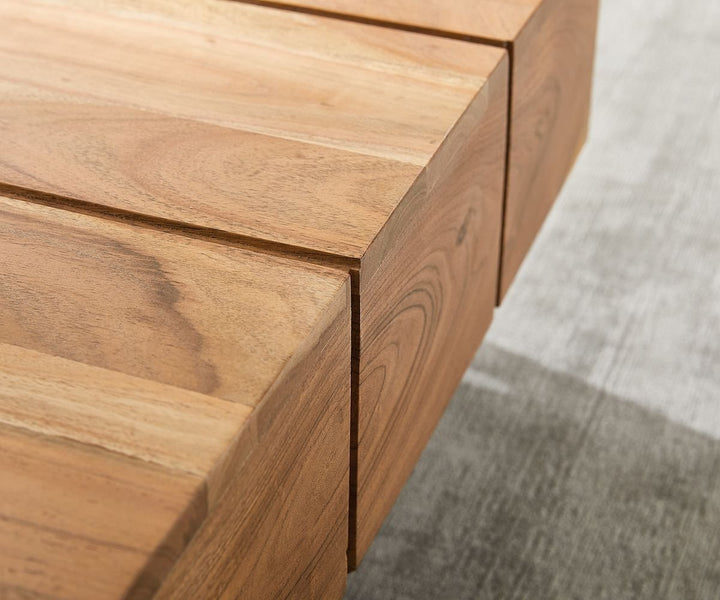 Coffee table made of solid acacia wood and carbon steel - INMARWAR