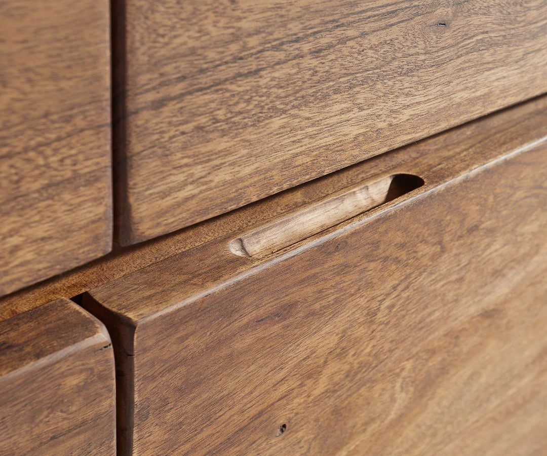 Sideboard with four drawers and four doors made of solid mango wood and carbon steel - INMARWAR