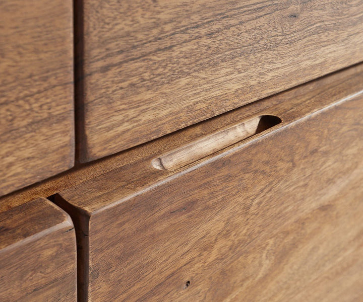 Sideboard with four drawers and four doors made of solid mango wood and carbon steel - INMARWAR