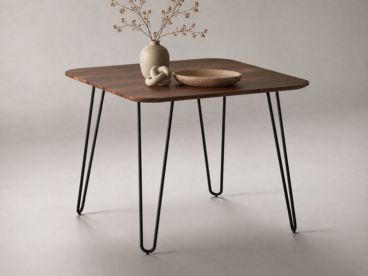 4 Seater dining table, solid sheesham wood and steel
