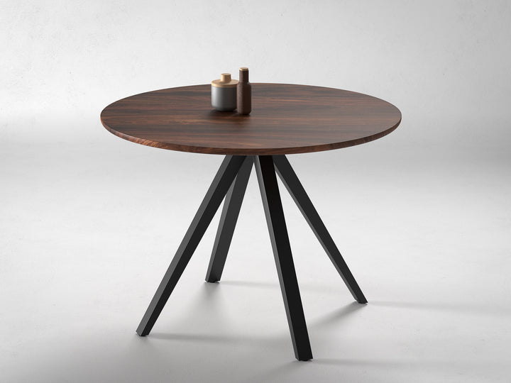 4 Seater dining table, solid sheesham wood and steel