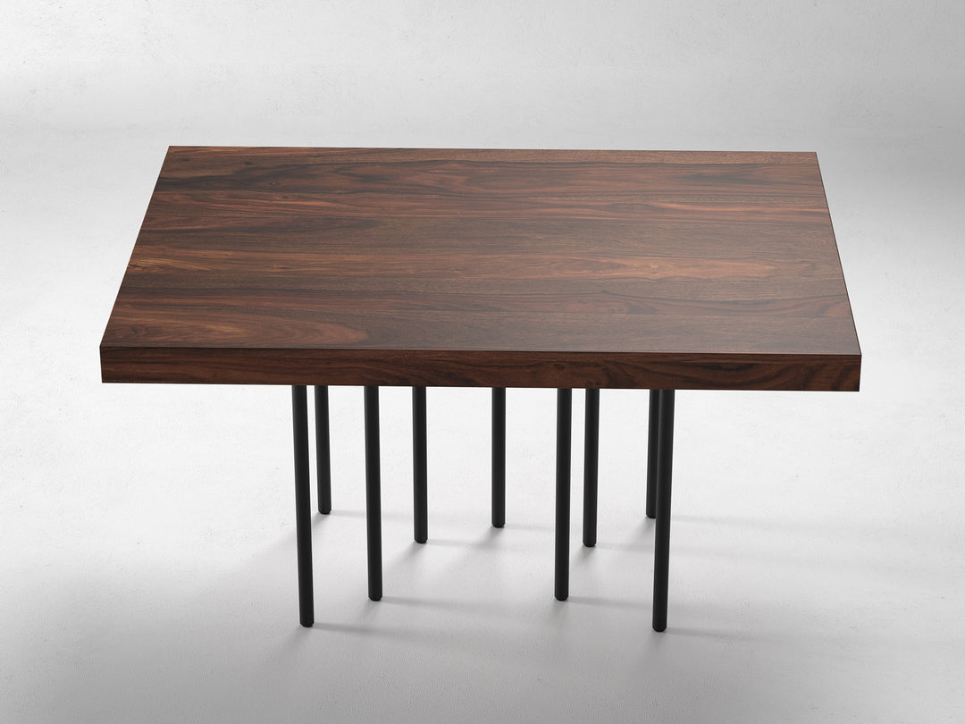 4 Seater dining table, solid sheesham wood and steel