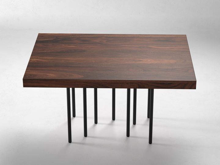 4 Seater dining table, solid sheesham wood and steel