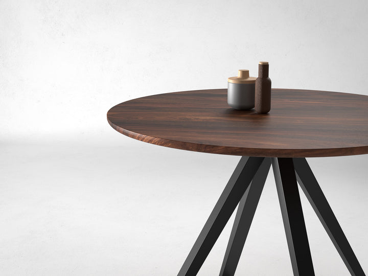 4 Seater dining table, solid sheesham wood and steel