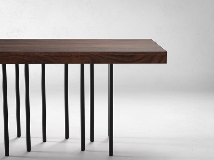 4 Seater dining table, solid sheesham wood and steel