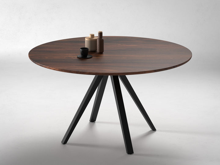 6 Seater dining table, solid sheesham wood and steel