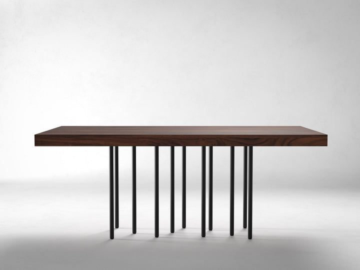 6-8 Seater dining table, solid sheesham wood and steel