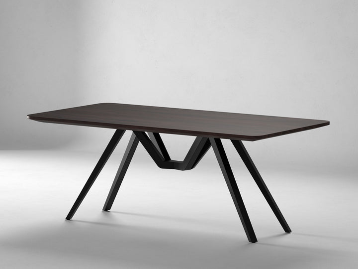 6 Seater dining table, solid sheesham wood and steel