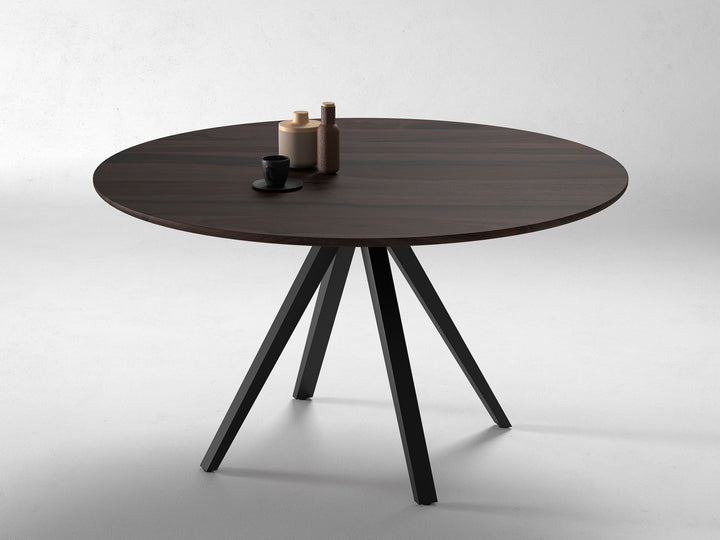 6 Seater dining table, solid sheesham wood and steel