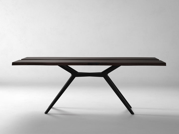 6 Seater dining table, solid sheesham wood and steel