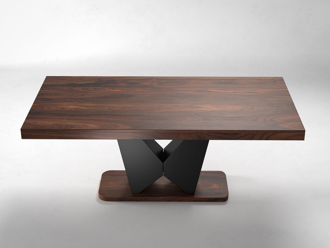 6-8 Seater dining table, solid sheesham wood and steel