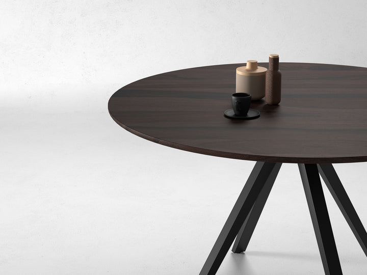 6 Seater dining table, solid sheesham wood and steel