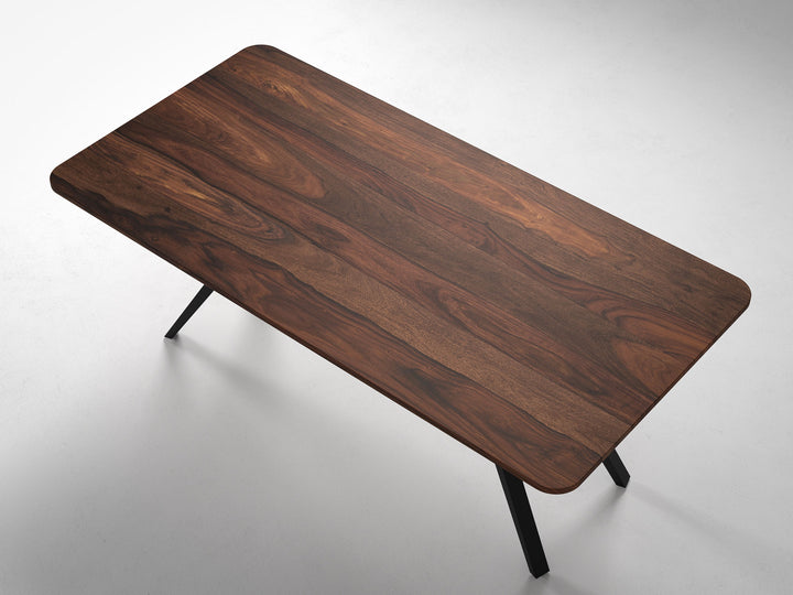 6 Seater dining table, solid sheesham wood and steel