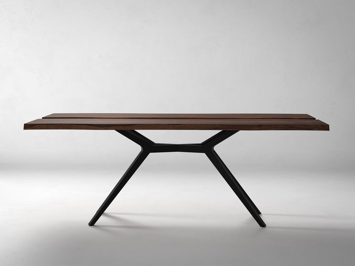 6 Seater dining table, solid sheesham wood and steel