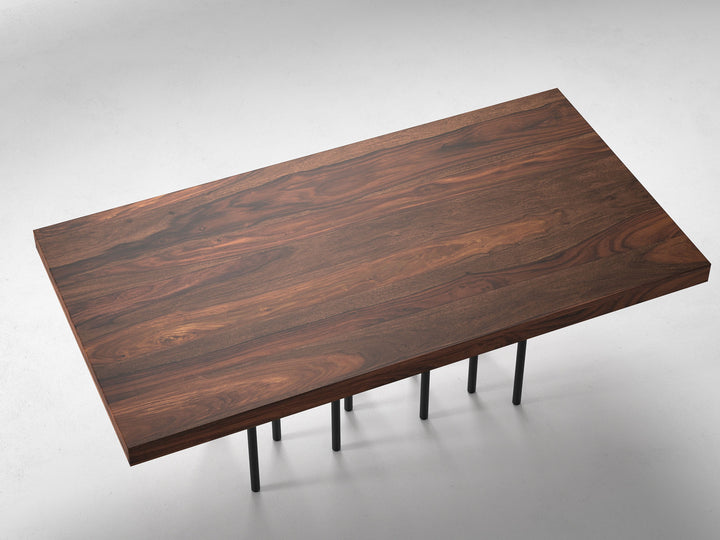 6-8 Seater dining table, solid sheesham wood and steel