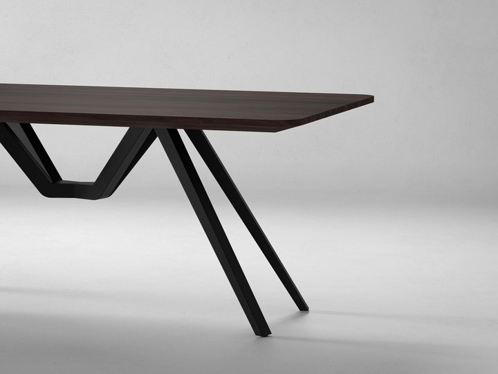 6 Seater dining table, solid sheesham wood and steel