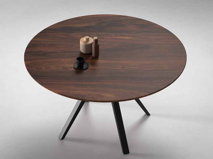 6 Seater dining table, solid sheesham wood and steel