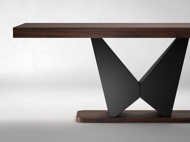 6-8 Seater dining table, solid sheesham wood and steel