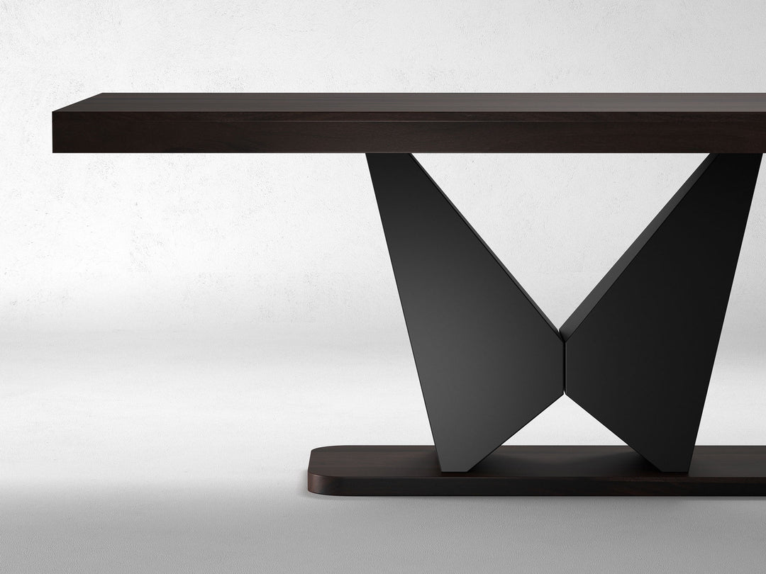 6-8 Seater dining table, solid sheesham wood and steel