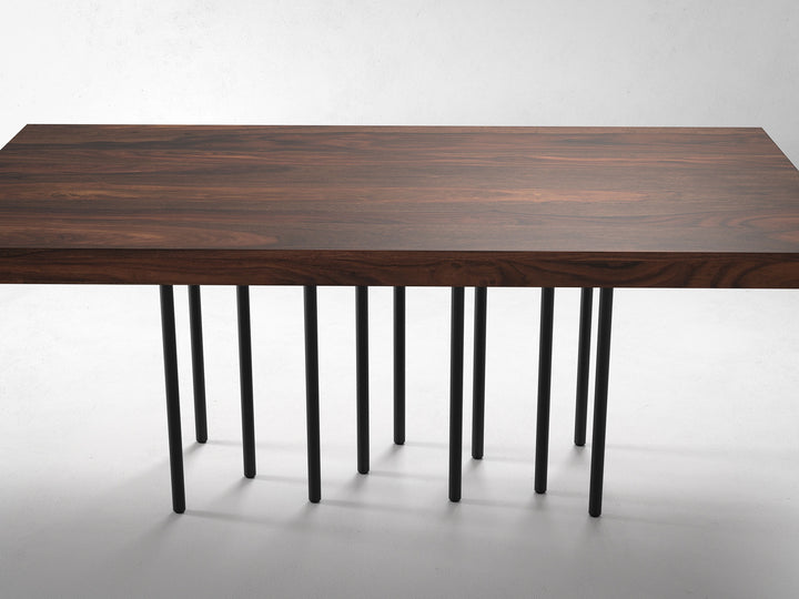 6-8 Seater dining table, solid sheesham wood and steel