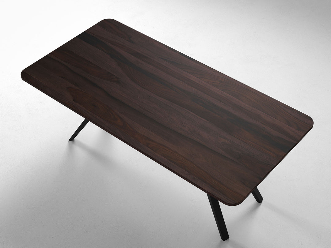 6 Seater dining table, solid sheesham wood and steel