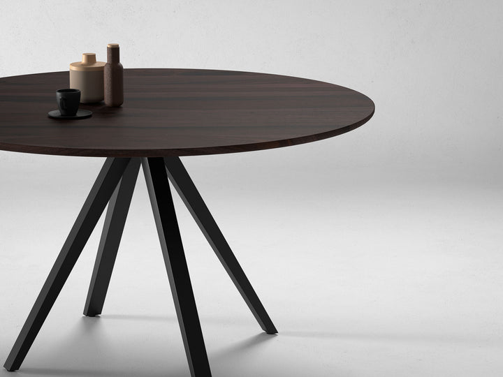 6 Seater dining table, solid sheesham wood and steel