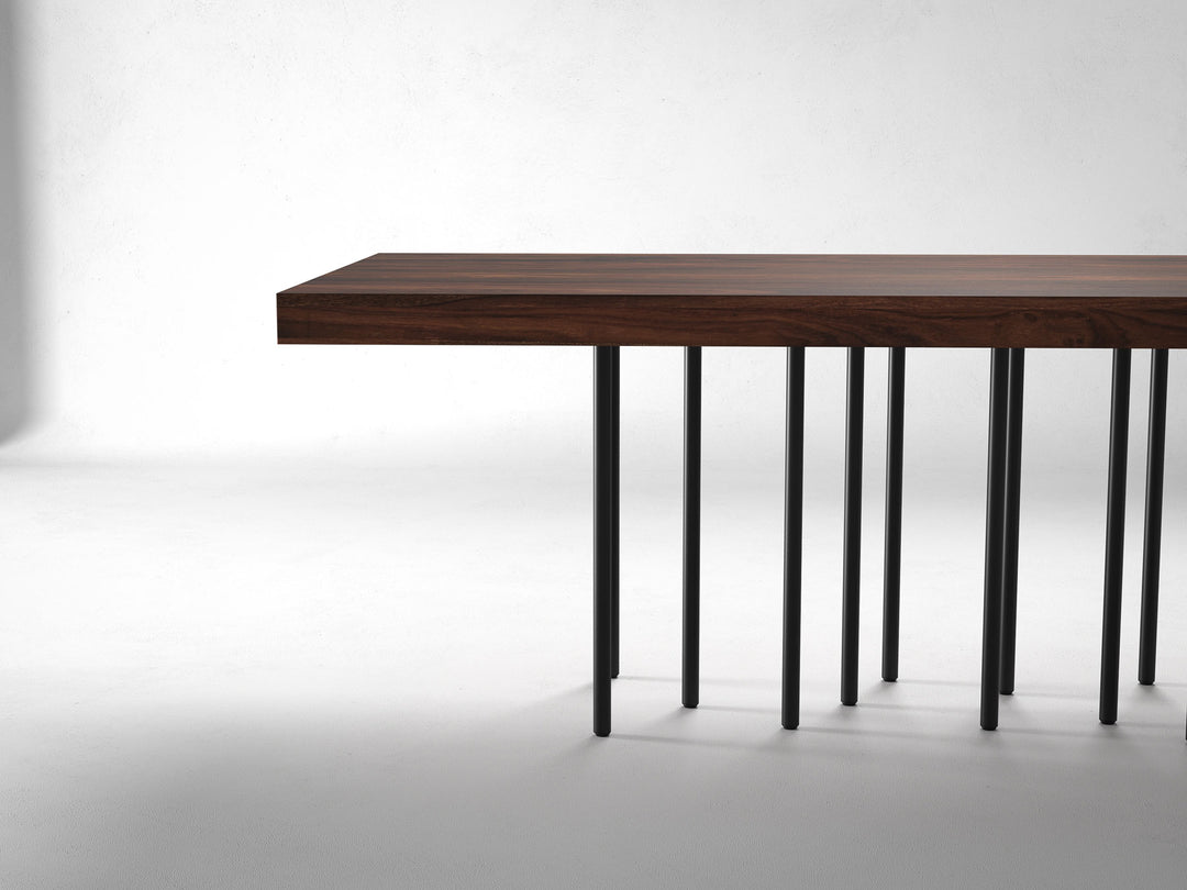 6-8 Seater dining table, solid sheesham wood and steel