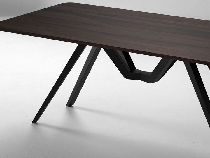 6 Seater dining table, solid sheesham wood and steel