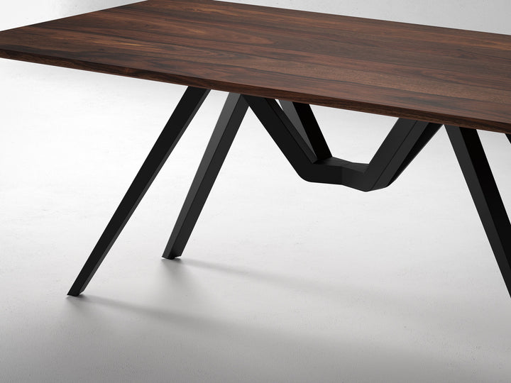 6 Seater dining table, solid sheesham wood and steel