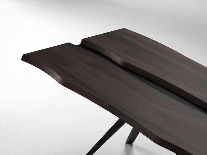 6 Seater dining table, solid sheesham wood and steel