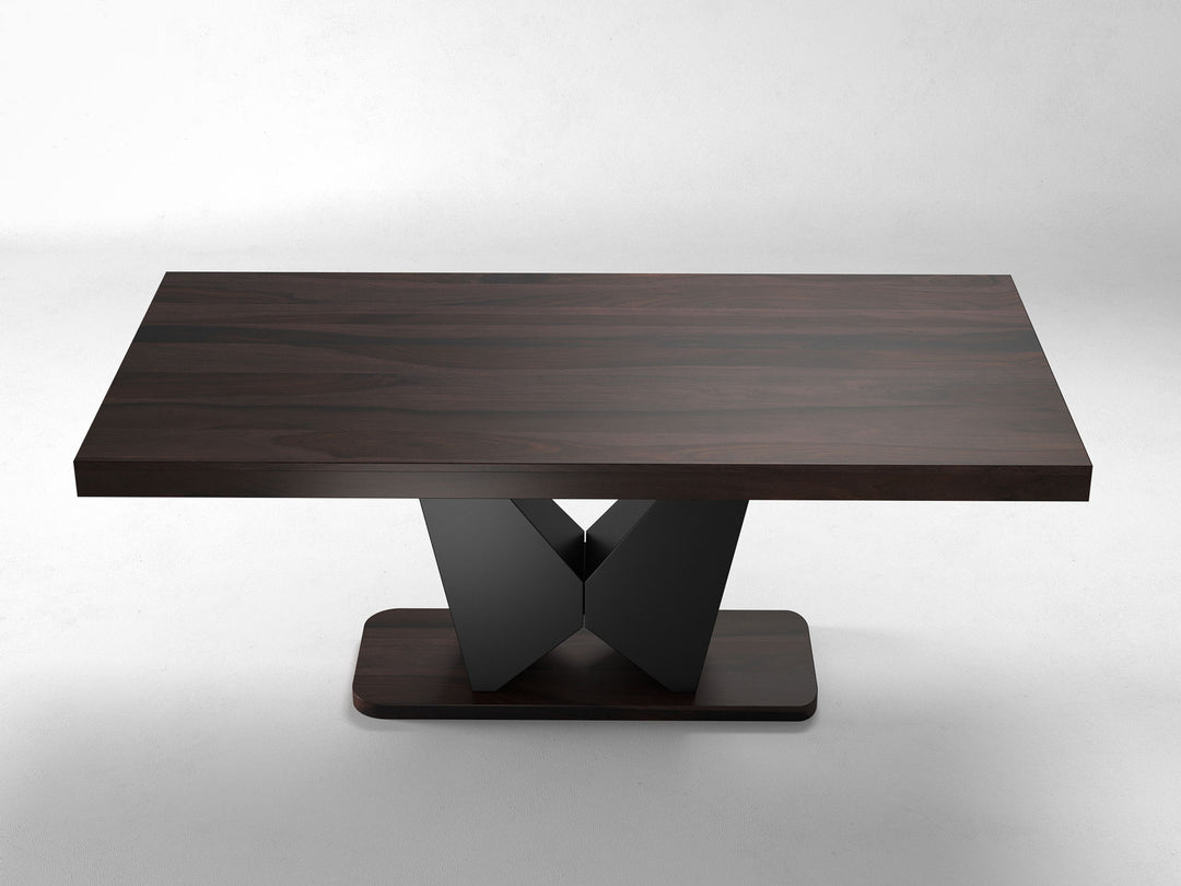 6-8 Seater dining table, solid sheesham wood and steel