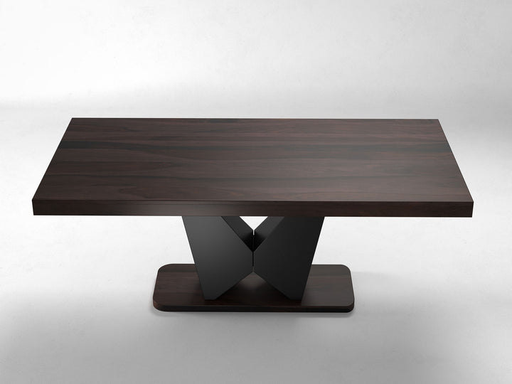 6-8 Seater dining table, solid sheesham wood and steel