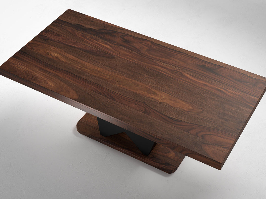 6-8 Seater dining table, solid sheesham wood and steel