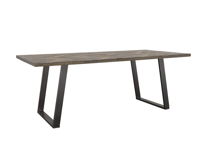 6 Seater dining table made of solid mango wood and carbon steel
