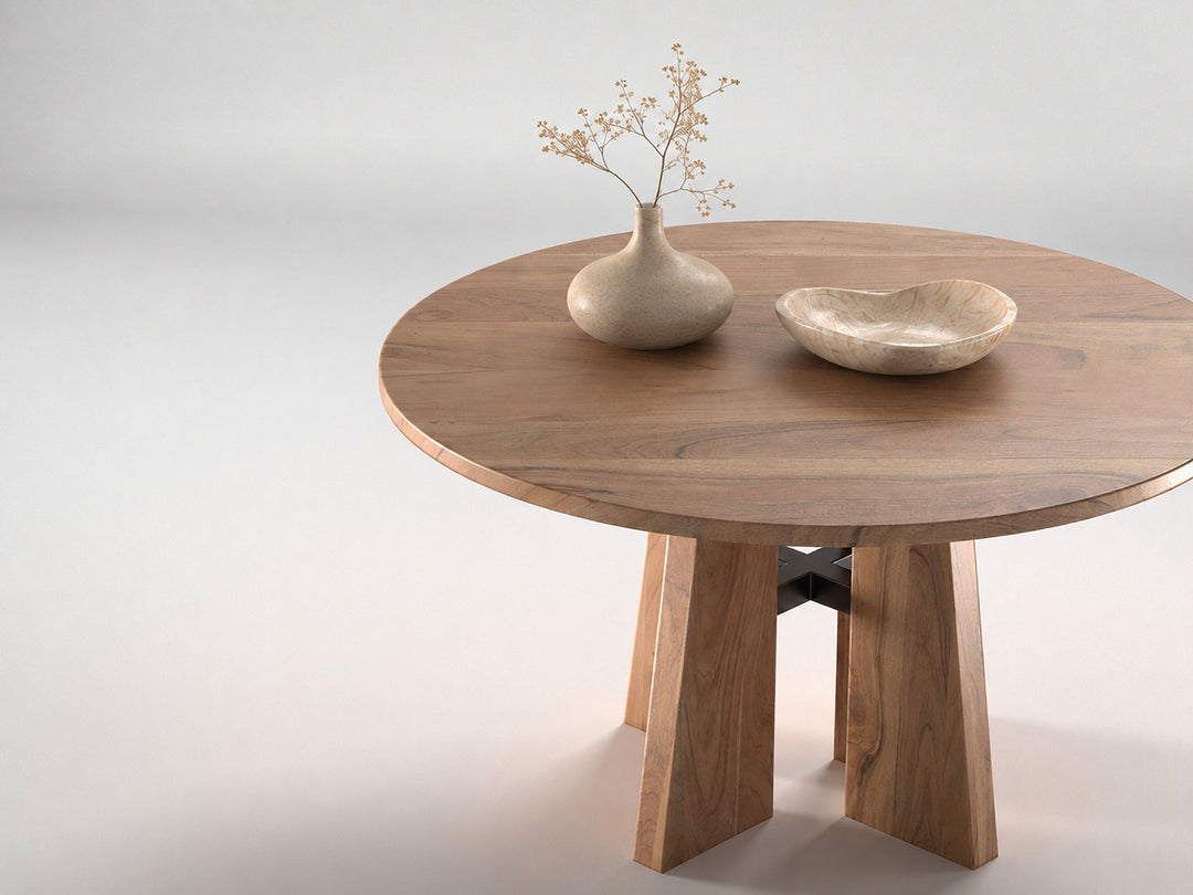 6 Seater dining table, solid acacia wood