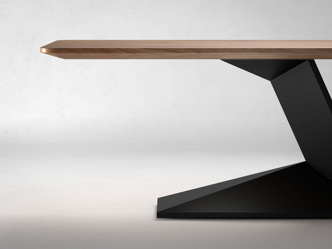 6-8 Seater dining table, solid acacia wood and steel