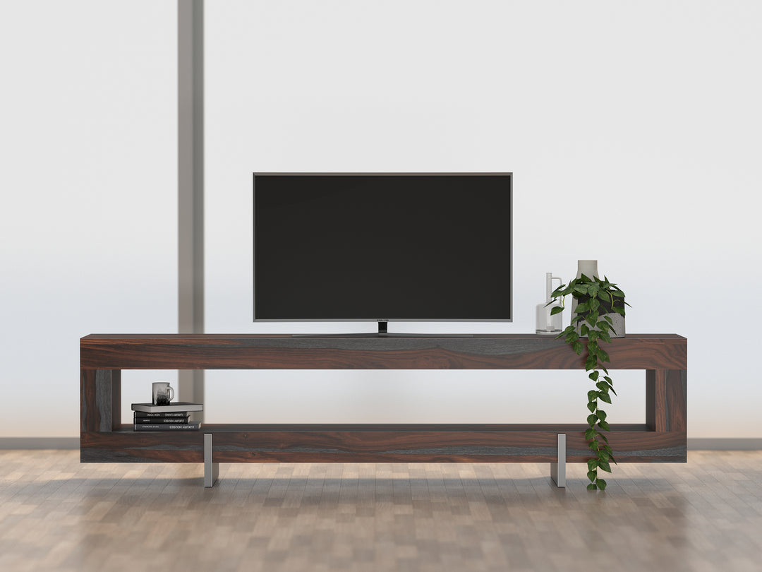 TV Unit made of solid sheesham wood and carbon steel